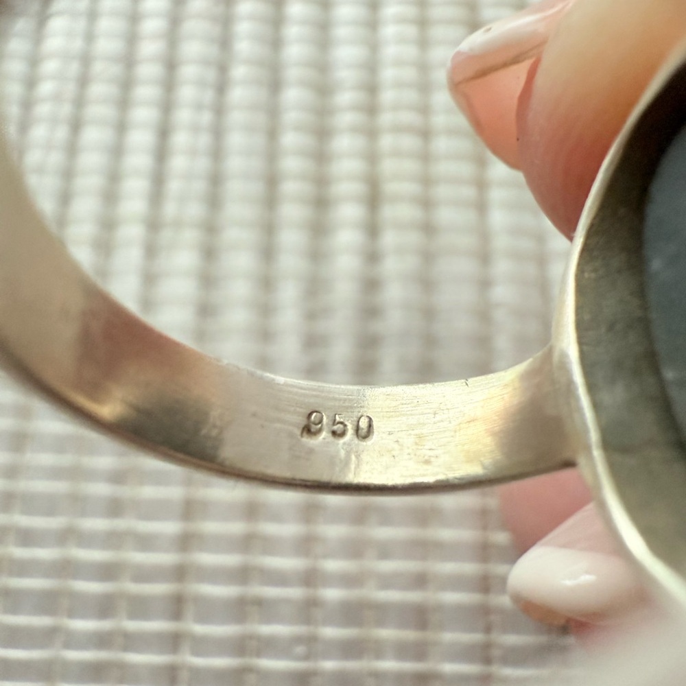 Sterling raw labradorite ring 6 1/2 - Picture 3 of 11